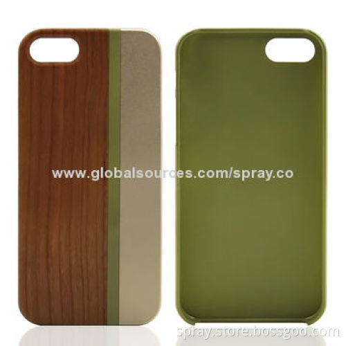 PC with Aluminum Inlay Hand Made Wooden Case for iPhone 5/5S